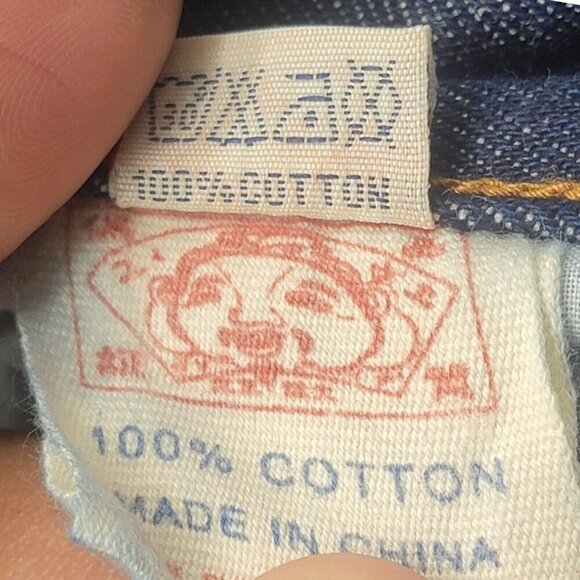 EVISU Jeans Men 38 Blue Paris Denim Vintage Cotton Baggy Hip Hop Retro Rare Y2K - Picture 8 of 11